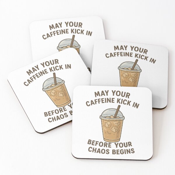 Item preview, May Your Caffeine Kick In Before Your Chaos Begins Ice Coffee designed and sold by The Painted Topaz.