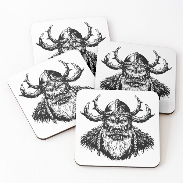 Item preview, Fierce Viking Warrior Head – Norse Mythology Line Art designed and sold by inkoutninja.
