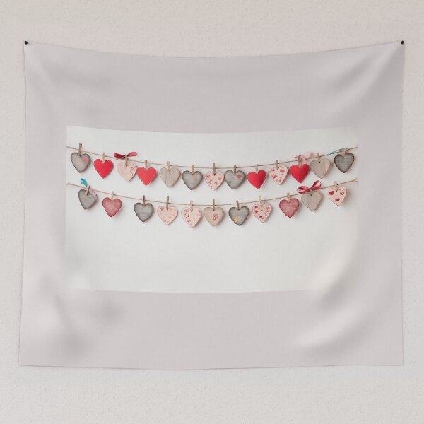 Item preview, Wooden Heart Banner farm house decor designed and sold by Roxane Bay.