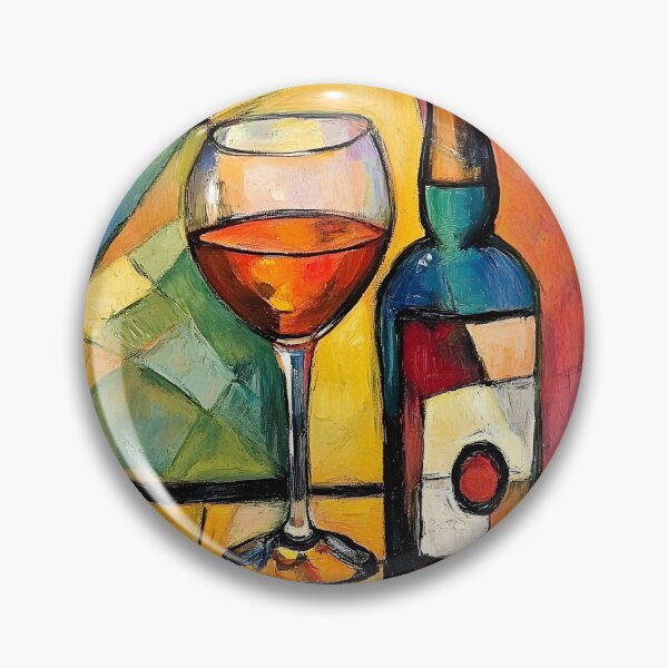 Item preview, Celebrate Wine in Abstract Motion - Bold Geometric Wine Glass and Bottle Amid Dynamic Colors designed and sold by OlfactoART Studio.
