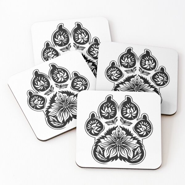 Item preview, Floral Paw Print – Ornamental Animal and Nature Line Art designed and sold by inkoutninja.