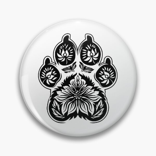 Item preview, Floral Paw Print – Ornamental Animal and Nature Line Art designed and sold by inkoutninja.
