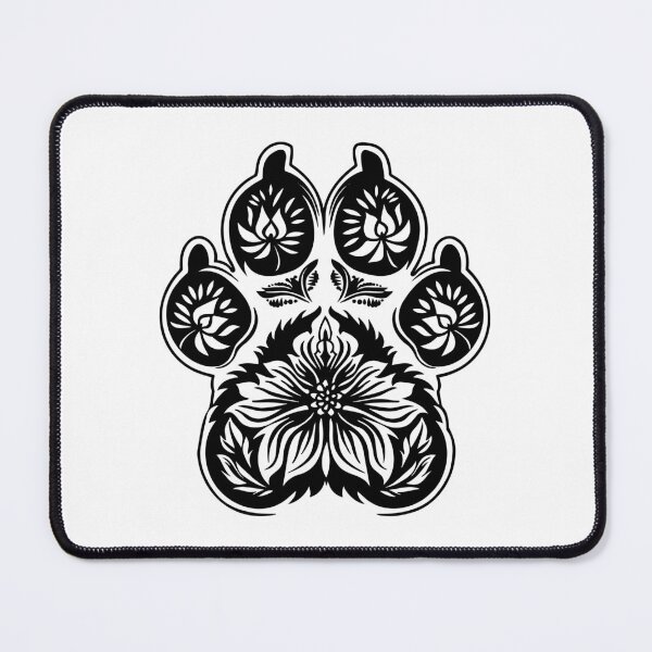 Item preview, Floral Paw Print – Ornamental Animal and Nature Line Art designed and sold by inkoutninja.