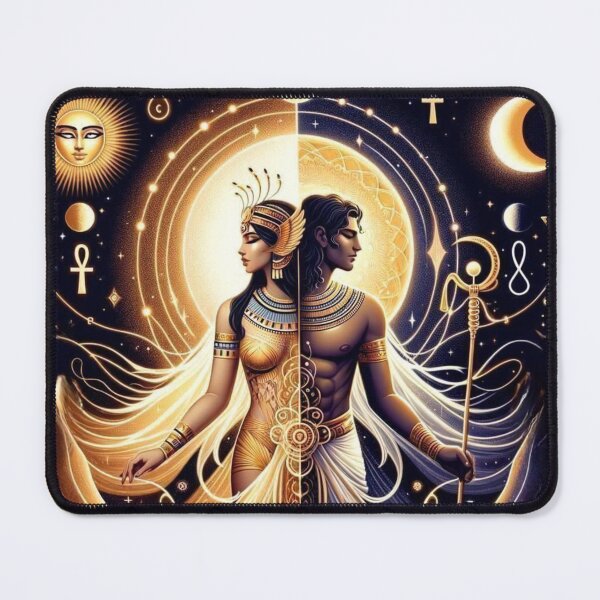 Item preview, Hathor and Osiris | Divine Feminine and Sacred Masculine Egyptian God and Goddess Art designed and sold by AnalajiaDesigns.