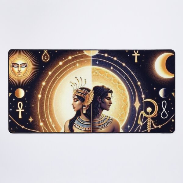 Item preview, Hathor and Osiris | Divine Feminine and Sacred Masculine Egyptian God and Goddess Art designed and sold by AnalajiaDesigns.