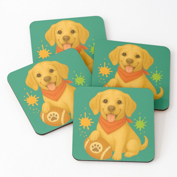 Item preview, Happy Labrador with Ball and Handkerchief designed and sold by Idelab-11.