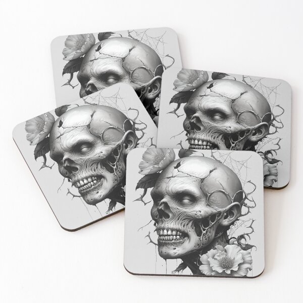 Item preview, Zombie Head - Grayscale Undead designed and sold by NightTimeJ.