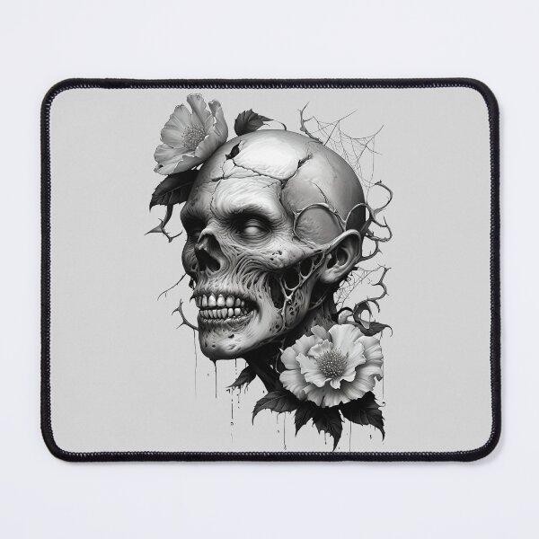 Item preview, Zombie Head - Grayscale Undead designed and sold by NightTimeJ.