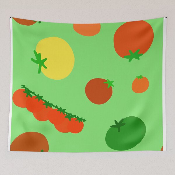 Item preview, Colorful Garden Tomatoes On Light Green designed and sold by MBeesShop.