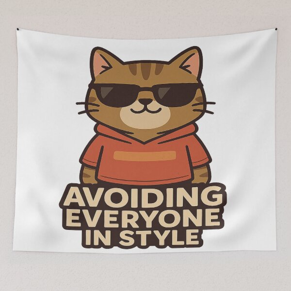 Item preview, Cool Cat avoiding everyone in style designed and sold by CappieLab.