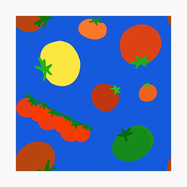 Item preview, Colorful Garden Tomatoes On Blue designed and sold by MBeesShop.