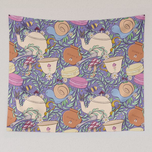 Item preview, Cottagecore Tea Party - Purple designed and sold by artfully-swan.