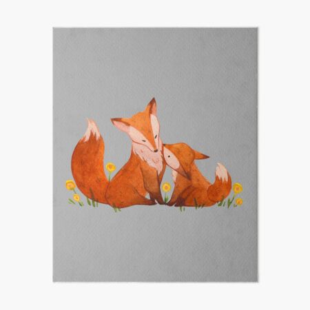 Item preview, Cute Adorable Orange Mother and Baby Fox in Garden art designed and sold by VENOHA.