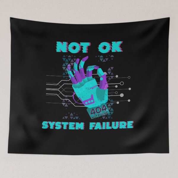 Item preview, Cyberpunk Glitch Robot Hand – Neon System Failure 404 Shirt designed and sold by Dream Tangle .