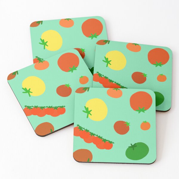 Item preview, Colorful Garden Tomatoes On Light Mint Green Turquoise Blue Teal designed and sold by MBeesShop.