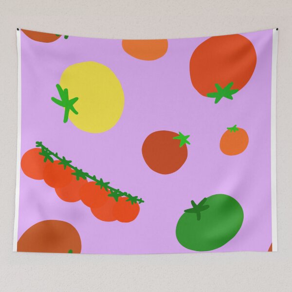 Item preview, Colorful Garden Tomatoes On Light Purple Lilac designed and sold by MBeesShop.