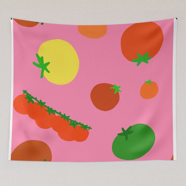 Item preview, Colorful Garden Tomatoes On Bubble Gum Pink designed and sold by MBeesShop.