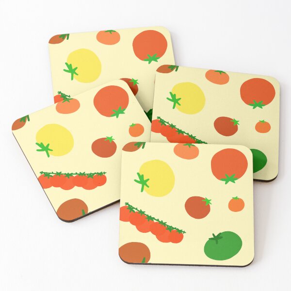 Item preview, Colorful Garden Tomatoes On Light Yellow Vanilla Off White Tan designed and sold by MBeesShop.