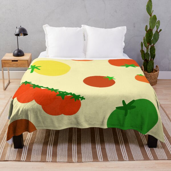 Item preview, Colorful Garden Tomatoes On Light Yellow Vanilla Off White Tan designed and sold by MBeesShop.