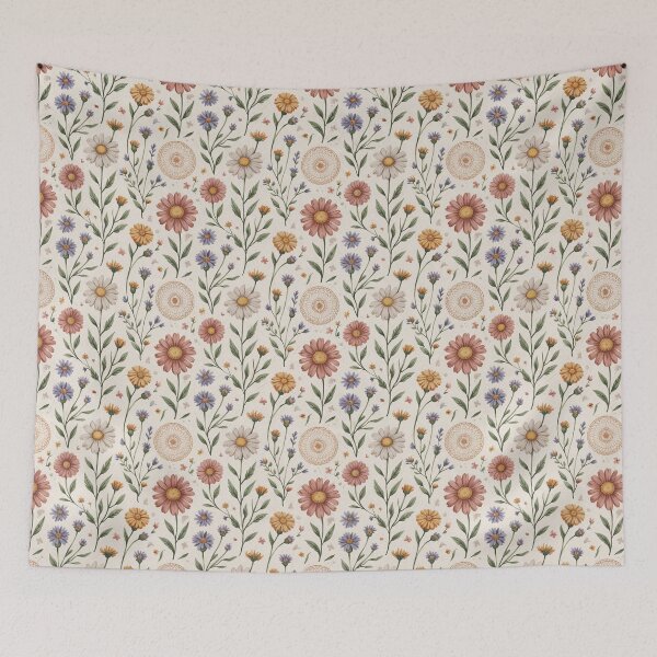 Item preview,  Vintage Hand-Drawn Wildflowers Patchwork Seamless Pattern designed and sold by ORA_ORA.