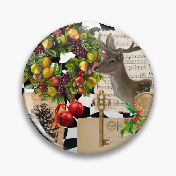Item preview, Vintage Christmas Wreath Deer Collage designed and sold by missdebi27.