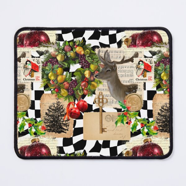 Item preview, Vintage Christmas Wreath Deer Collage designed and sold by missdebi27.