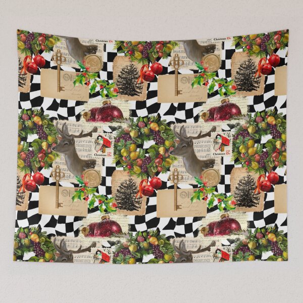 Item preview, Vintage Christmas Wreath Deer Collage designed and sold by missdebi27.