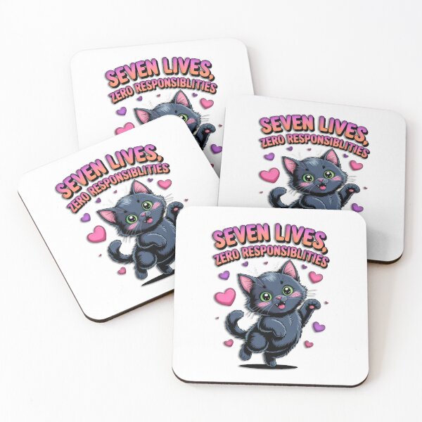 Item preview, Seven Lives, Zero Responsibilities - Funny Cat Design designed and sold by NeoCrea.