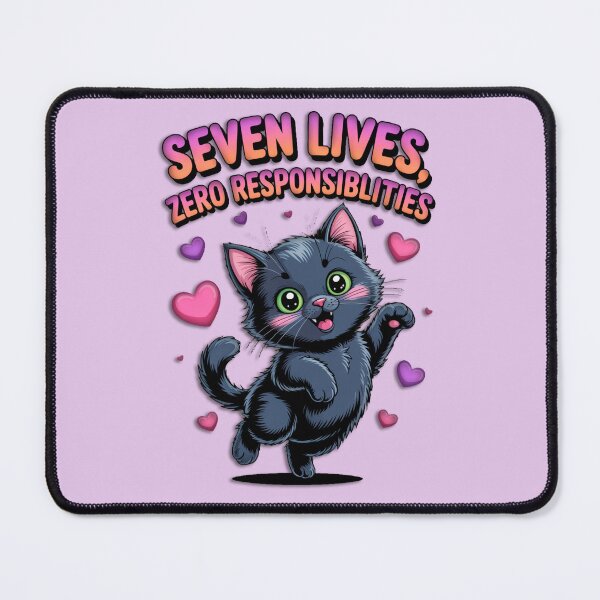 Item preview, Seven Lives, Zero Responsibilities - Funny Cat Design designed and sold by NeoCrea.