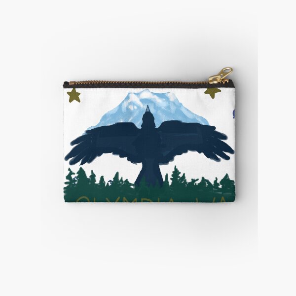 Item preview, Olympia Washington Crow with berries and Mt Rainier  designed and sold by abitofaromantic.