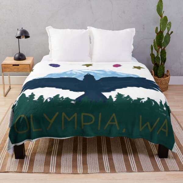 Item preview, Olympia Washington Crow with berries and Mt Rainier  designed and sold by abitofaromantic.