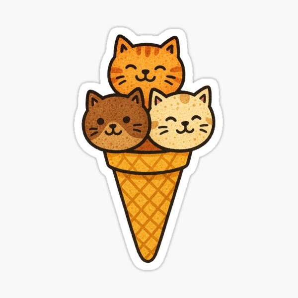 Item preview, Triple Scoop Ice Cream Cats designed and sold by Lacritsa .