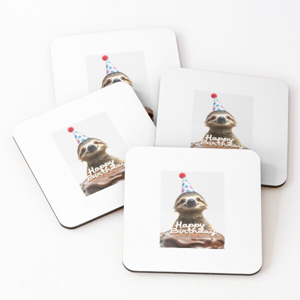 Item preview, Sloth Birthday Party Hat Happy Balloons Celebrations Cute  designed and sold by CheeseBlueprint.