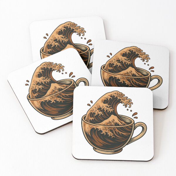 Item preview, Coffee Wave Tattoo – Neo Traditional Great Wave Espresso Art designed and sold by 3x3x3am.