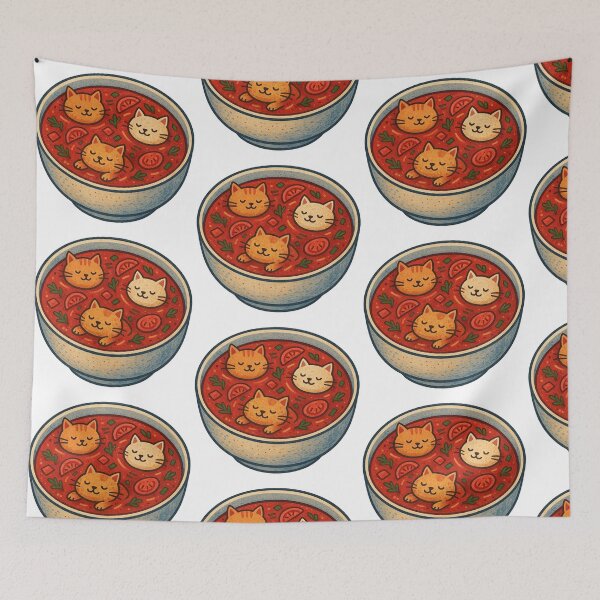Item preview, Soup Cats in a Bowl of Borscht designed and sold by Lacritsa .