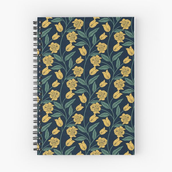 Item preview, Lily Whispers - Cottagecore Vine in Navy & Yellow designed and sold by kalaauniverse_art_studio.