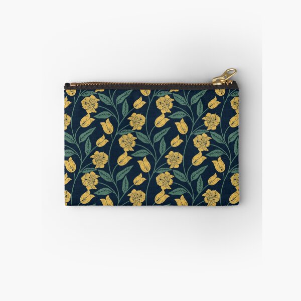 Item preview, Lily Whispers - Cottagecore Vine in Navy & Yellow designed and sold by kalaauniverse_art_studio.