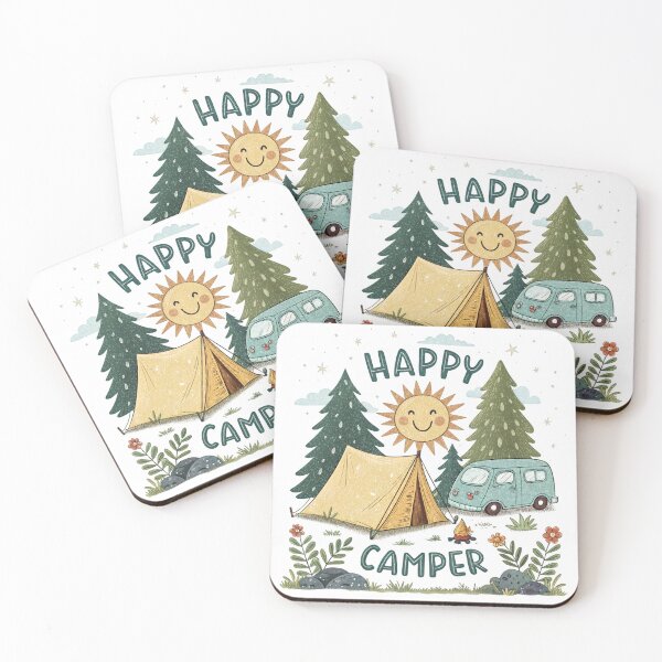 Item preview, happy camper designed and sold by GogoGrove.