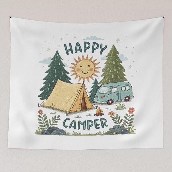 Item preview, happy camper designed and sold by GogoGrove.