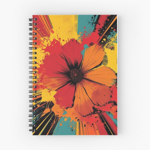 Item preview, Solar Bloom – Autumn Splatter Flower in Psychedelic Retro Colors designed and sold by Harmonic_Layers.