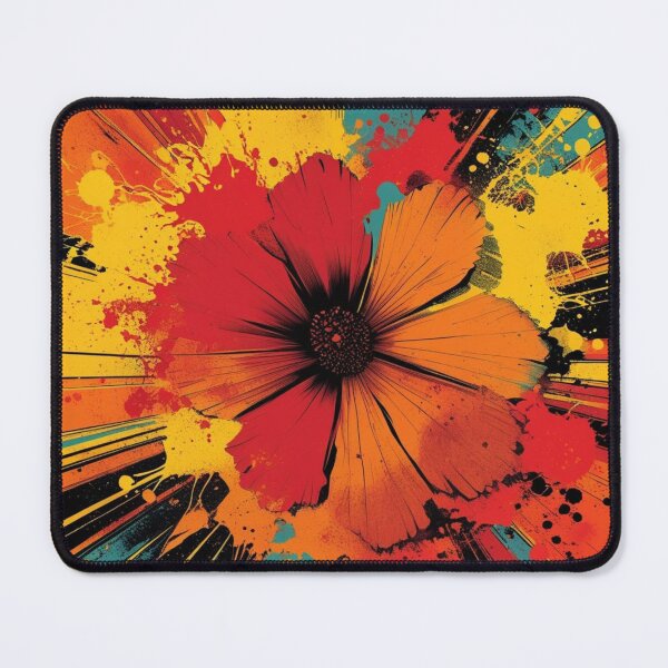 Item preview, Solar Bloom – Autumn Splatter Flower in Psychedelic Retro Colors designed and sold by Harmonic_Layers.