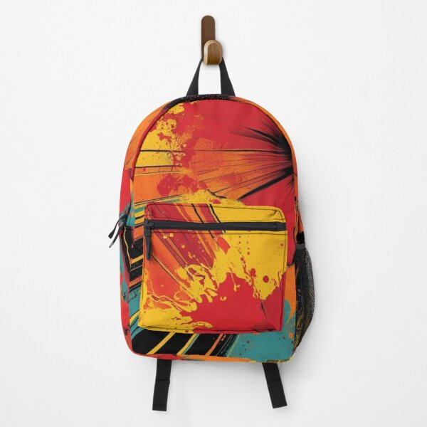 Item preview, Solar Bloom – Autumn Splatter Flower in Psychedelic Retro Colors designed and sold by Harmonic_Layers.