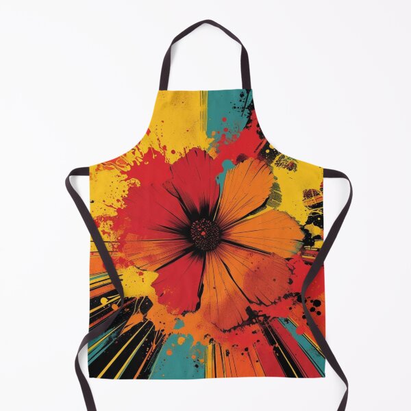 Item preview, Solar Bloom – Autumn Splatter Flower in Psychedelic Retro Colors designed and sold by Harmonic_Layers.