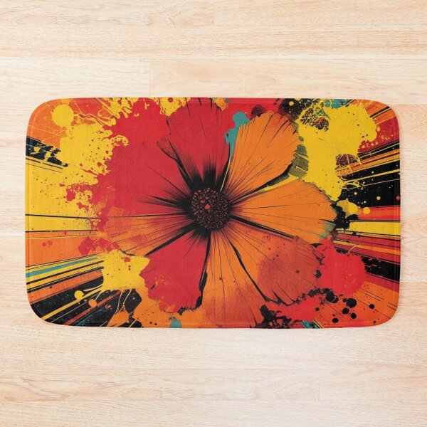 Item preview, Solar Bloom – Autumn Splatter Flower in Psychedelic Retro Colors designed and sold by Harmonic_Layers.