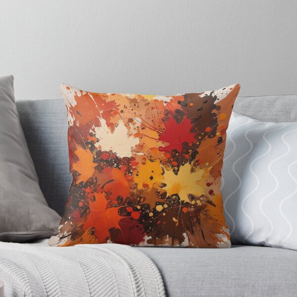 Item preview, Maple Rush: una explosión de hojas otoñales en lienzo abstracto designed and sold by Harmonic_Layers.