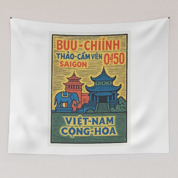 Item preview, Vietnam Zoo and Botanical Gardens Stamp Poster designed and sold by retrographics.