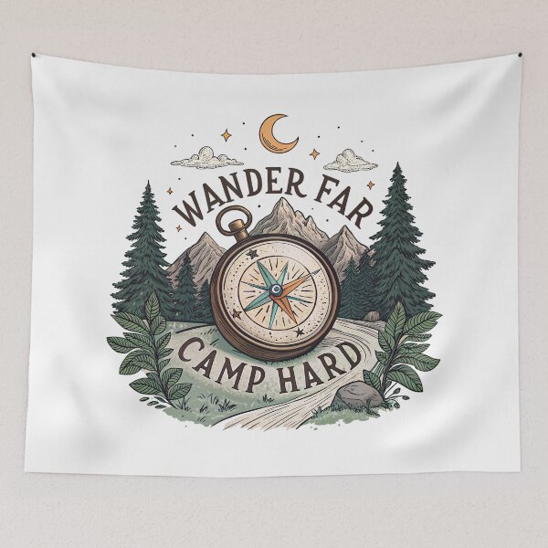Item preview, wander far camp hard designed and sold by GogoGrove.