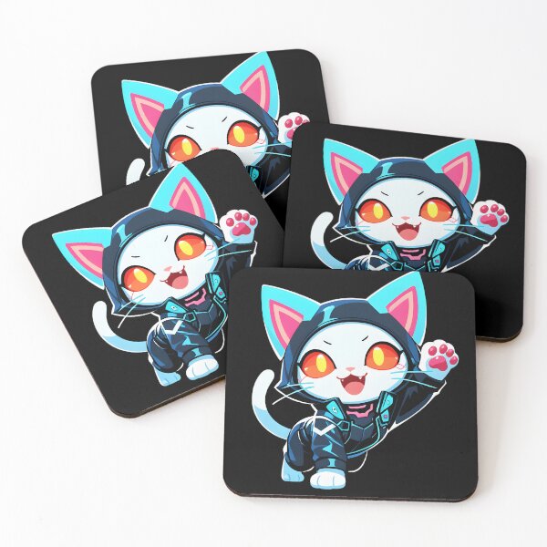 Item preview, Cyberpunk Chibi Cat  – Cute Neon Vector Art designed and sold by Mood-Natural.
