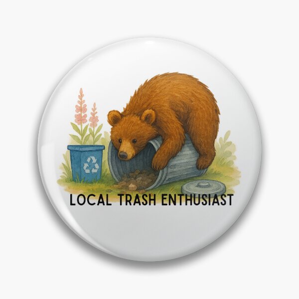 Item preview, Local Trash Enthusiast – Bear Dumpster Watercolor Sticker designed and sold by SunbakedAZ.