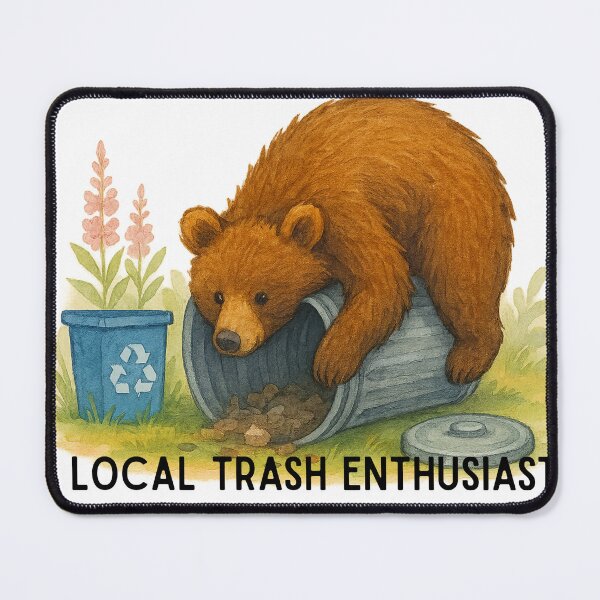 Item preview, Local Trash Enthusiast – Bear Dumpster Watercolor Sticker designed and sold by SunbakedAZ.